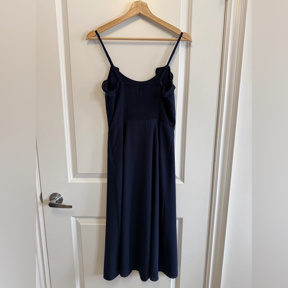 Wilfred Dark Blue Midi Smocked Dress, Size 2 - Picture 2 of 4